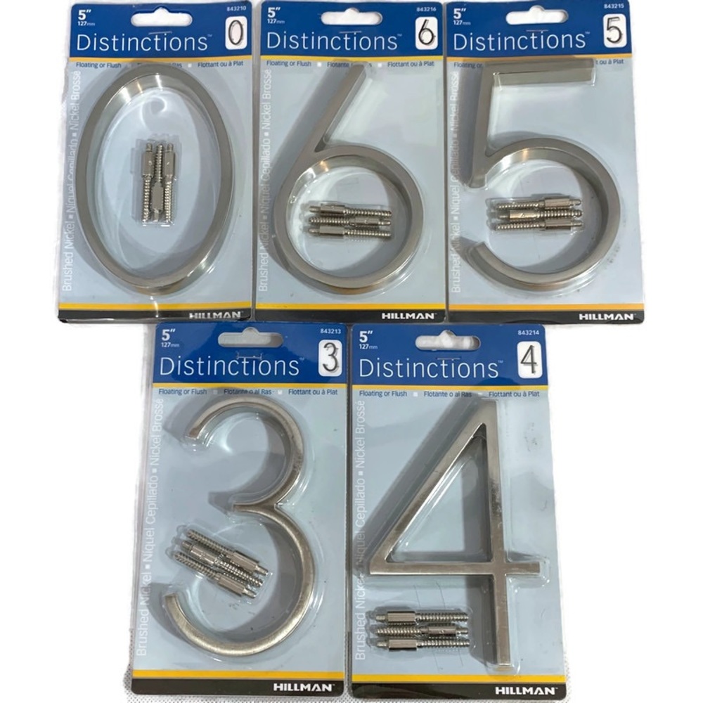 Hillman Distinction 5" Numbers Brushed Nickel 1 Pc